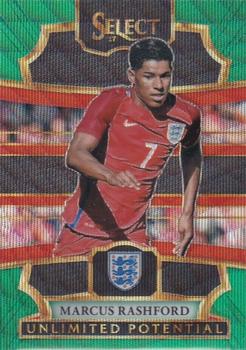 2017-18 Panini Select - Unlimited Potential Green #UP-3 Marcus Rashford Front