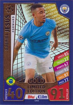 2017-18 Topps Match Attax UEFA Champions League - Limited Edition Gold #LE4G Gabriel Jesus Front