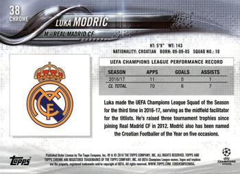 2017-18 Topps Chrome UEFA Champions League #38 Luka Modrić Back