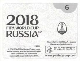 2018 Panini FIFA World Cup: Russia 2018 Stickers (Black/Gray Backs, Made in Italy) #6 2018 World Cup Logo 2 Back
