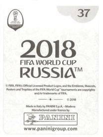 2018 Panini FIFA World Cup: Russia 2018 Stickers (Black/Gray Backs, Made in Italy) #37 Mário Fernandes Back