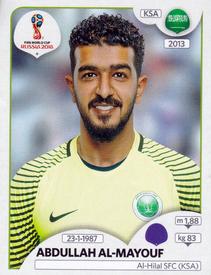 2018 Panini FIFA World Cup: Russia 2018 Stickers (Black/Gray Backs, Made in Italy) #54 Abdullah Al-Mayouf Front