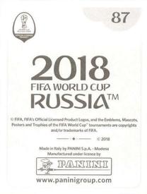 2018 Panini FIFA World Cup: Russia 2018 Stickers (Black/Gray Backs, Made in Italy) #87 Abdallah Said Back