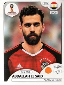 2018 Panini FIFA World Cup: Russia 2018 Stickers (Black/Gray Backs, Made in Italy) #87 Abdallah Said Front