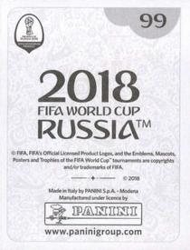 2018 Panini FIFA World Cup: Russia 2018 Stickers (Black/Gray Backs, Made in Italy) #99 Sebastian Coates Back