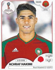 2018 Panini FIFA World Cup: Russia 2018 Stickers (Black/Gray Backs, Made in Italy) #160 Achraf Hakimi Front