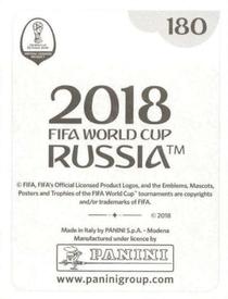 2018 Panini FIFA World Cup: Russia 2018 Stickers (Black/Gray Backs, Made in Italy) #180 Ramin Rezaeian Back