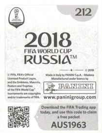 2018 Panini FIFA World Cup: Russia 2018 Stickers (Black/Gray Backs, Made in Italy) #212 Australia Back