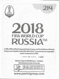 2018 Panini FIFA World Cup: Russia 2018 Stickers (Black/Gray Backs, Made in Italy) #214 Mathew Ryan Back