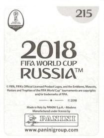 2018 Panini FIFA World Cup: Russia 2018 Stickers (Black/Gray Backs, Made in Italy) #215 Mitchell Langerak Back
