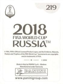 2018 Panini FIFA World Cup: Russia 2018 Stickers (Black/Gray Backs, Made in Italy) #219 Trent Sainsbury Back