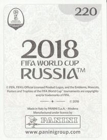 2018 Panini FIFA World Cup: Russia 2018 Stickers (Black/Gray Backs, Made in Italy) #220 Ryan McGowan Back