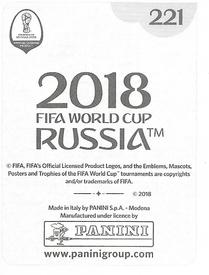 2018 Panini FIFA World Cup: Russia 2018 Stickers (Black/Gray Backs, Made in Italy) #221 Mark Milligan Back