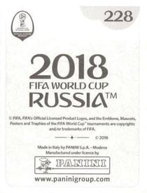 2018 Panini FIFA World Cup: Russia 2018 Stickers (Black/Gray Backs, Made in Italy) #228 Tim Cahill Back
