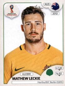 2018 Panini FIFA World Cup: Russia 2018 Stickers (Black/Gray Backs, Made in Italy) #229 Mathew Leckie Front