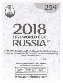 2018 Panini FIFA World Cup: Russia 2018 Stickers (Black/Gray Backs, Made in Italy) #254 Kasper Schmeichel Back