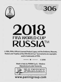2018 Panini FIFA World Cup: Russia 2018 Stickers (Black/Gray Backs, Made in Italy) #306 Rurik Gislason Back