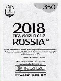 2018 Panini FIFA World Cup: Russia 2018 Stickers (Black/Gray Backs, Made in Italy) #350 Alex Iwobi Back