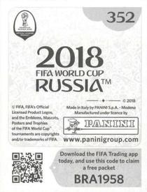 2018 Panini FIFA World Cup: Russia 2018 Stickers (Black/Gray Backs, Made in Italy) #352 Brazil Back