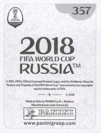 2018 Panini FIFA World Cup: Russia 2018 Stickers (Black/Gray Backs, Made in Italy) #357 Miranda Back