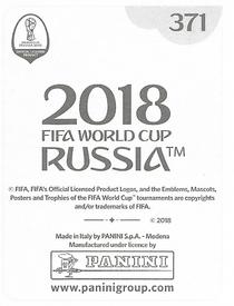 2018 Panini FIFA World Cup: Russia 2018 Stickers (Black/Gray Backs, Made in Italy) #371 Neymar Jr Back