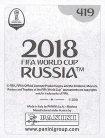 2018 Panini FIFA World Cup: Russia 2018 Stickers (Black/Gray Backs, Made in Italy) #419 Dusko Tosic Back