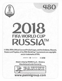 2018 Panini FIFA World Cup: Russia 2018 Stickers (Black/Gray Backs, Made in Italy) #480 Emil Krafth Back