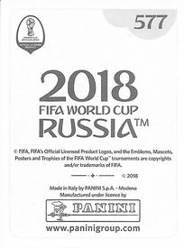 2018 Panini FIFA World Cup: Russia 2018 Stickers (Black/Gray Backs, Made in Italy) #577 Kyle Walker Back