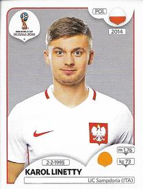 2018 Panini FIFA World Cup: Russia 2018 Stickers (Black/Gray Backs, Made in Italy) #608 Karol Linetty Front