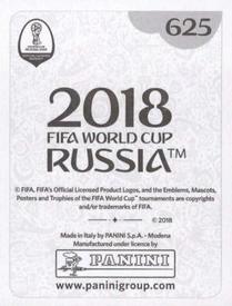 2018 Panini FIFA World Cup: Russia 2018 Stickers (Black/Gray Backs, Made in Italy) #625 Sadio Mane Back