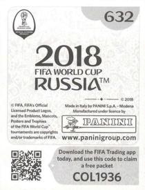2018 Panini FIFA World Cup: Russia 2018 Stickers (Black/Gray Backs, Made in Italy) #632 Colombia Back