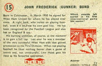 1958-59 A&BC Chewing Gum #15 John Bond Back
