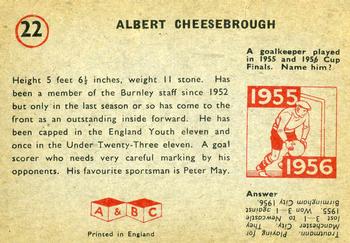 1958-59 A&BC Chewing Gum #22 Albert Cheesebrough Back