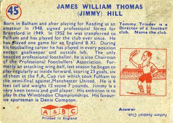 1958-59 A&BC Chewing Gum #45 Jimmy Hill Back