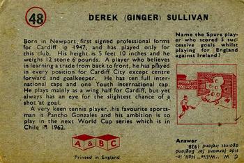 1958-59 A&BC Chewing Gum #48 Derek Sullivan Back