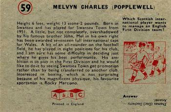 1958-59 A&BC Chewing Gum #59 Mel Charles Back