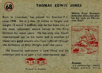 1958-59 A&BC Chewing Gum #68 Thomas Jones Back