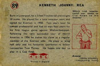 1958-59 A&BC Chewing Gum #89 Kenneth Rea Back