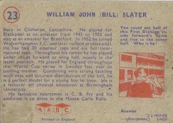 1958-59 A&BC Chewing Gum #23 Bill Slater Back