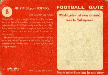 1959-60 A&BC Chewing Gum #8 Mel Hopkins Back