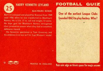 1959-60 A&BC Chewing Gum #25 Harry Leyland Back