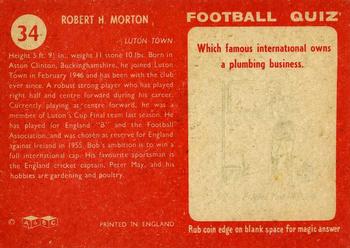 1959-60 A&BC Chewing Gum #34 Bob Morton Back