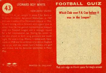 1959-60 A&BC Chewing Gum #43 Len White Back