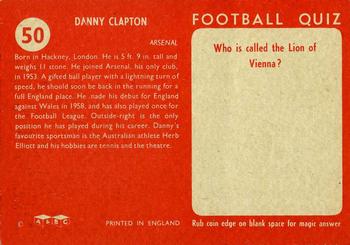 1959-60 A&BC Chewing Gum #50 Danny Clapton Back