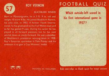 1959-60 A&BC Chewing Gum #57 Roy Vernon Back