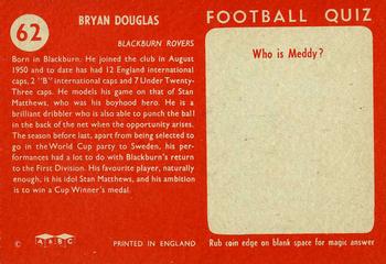 1959-60 A&BC Chewing Gum #62 Bryan Douglas Back