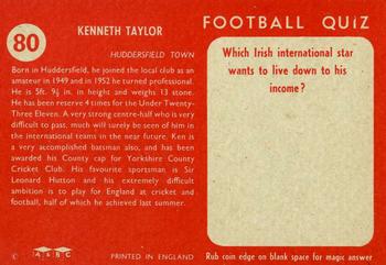 1959-60 A&BC Chewing Gum #80 Ken Taylor Back