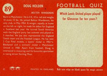 1959-60 A&BC Chewing Gum #89 Doug Holden Back