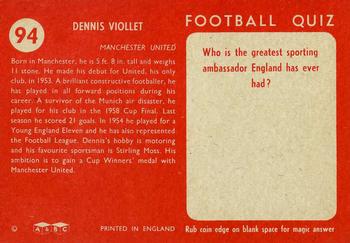 1959-60 A&BC Chewing Gum #94 Dennis Viollet Back