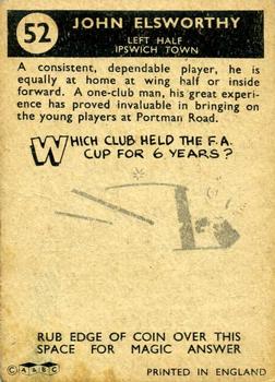 1960-61 A&BC Chewing Gum #52 John Elsworthy Back